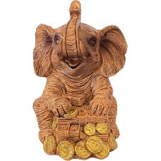 Статуэтка "Слоник"  с деньгами и монетами 